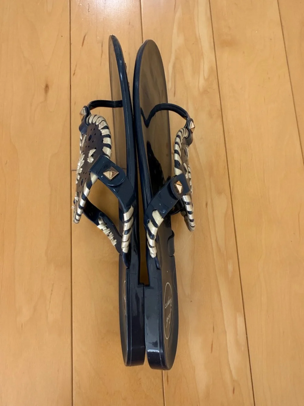 Jack Rogers Navy and Gold Jelly Sandals- NWOT - Picture 5 of 5